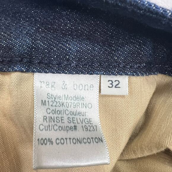 Rag & Bone Womens Size 32 Dark Blue Mid Rise 100% Cotton Denim Jeans - Picture 7 of 8